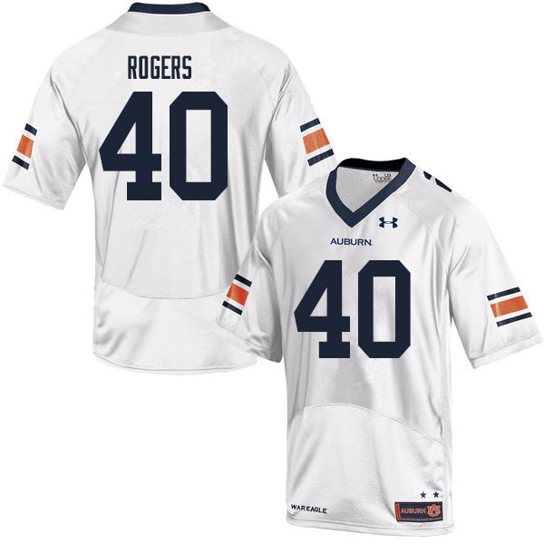 Men #40 Jacob Rogers Auburn Tigers College Football Jerseys Sale-White